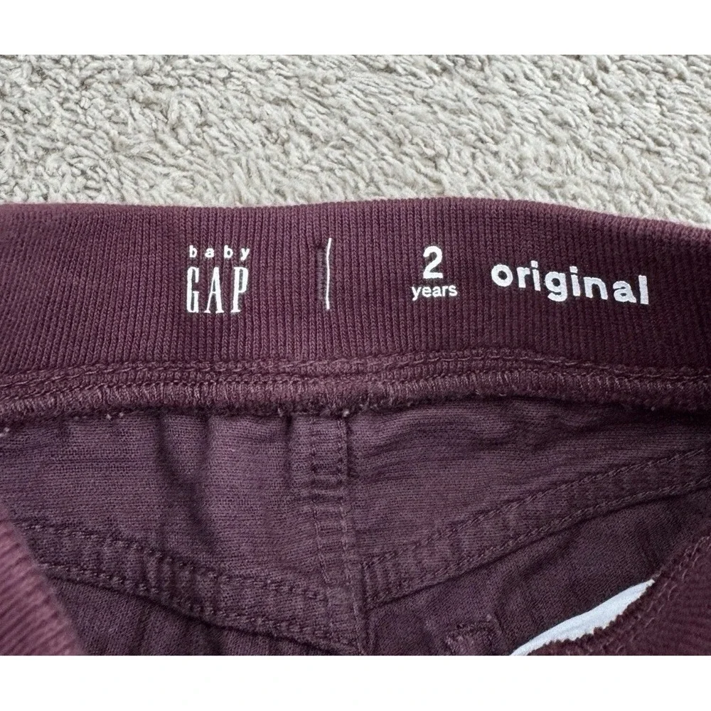 Baby Gap Pants 2 Years (30-33lbs) Burgundy Corduroy Original Pull-on Pants NWT‎
